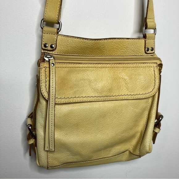 Fossil vintage yellow leather crossbody bag - Picture 2 of 8
